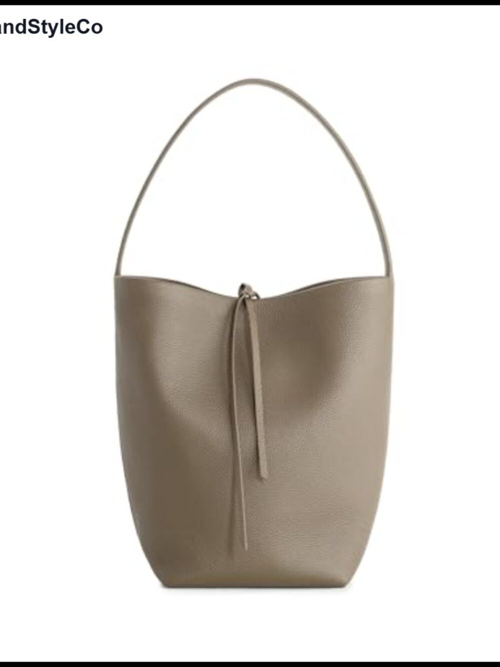 Genuine Pebbled Leather Bucket Bag Medium Shoulder Bag Minimalist